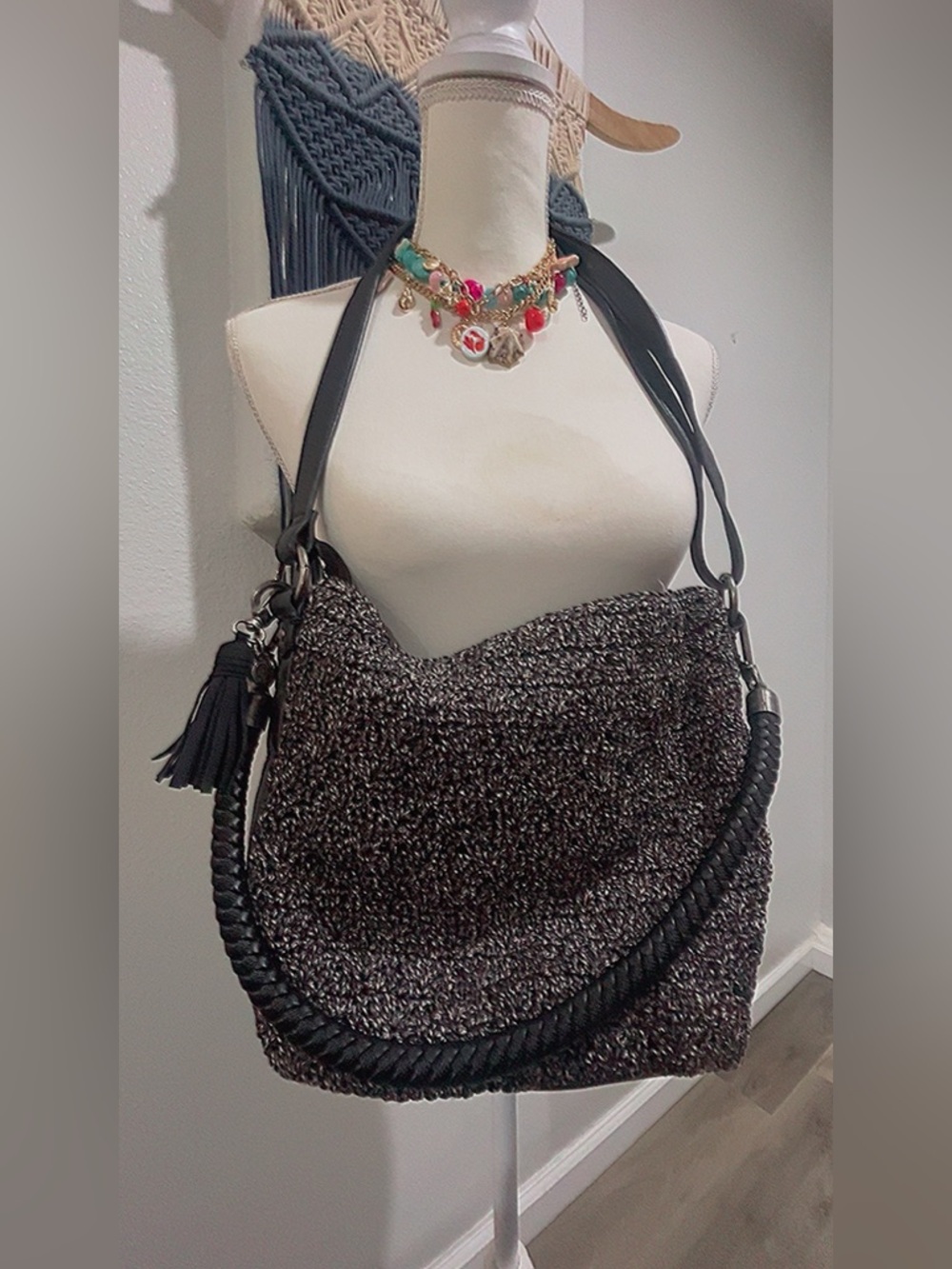 The Sak crochet hobo shoulder and crossbody bag